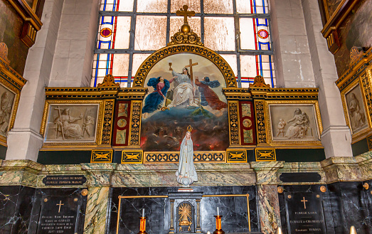 Paris, france, november 10, 2022 : altar and choir  of Saint Roch church, in Paris, France