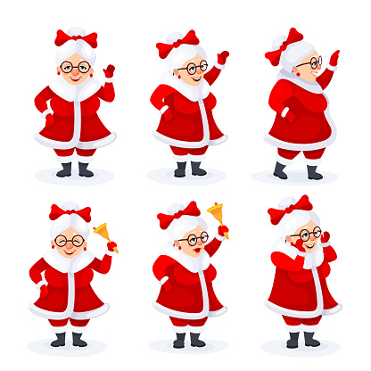 Mrs. Claus. Christmas icons.