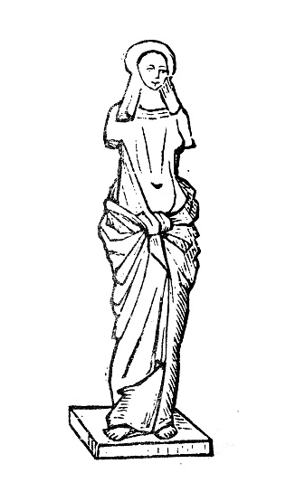 Antique engraving illustration: Caryatid