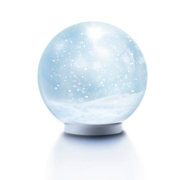 istock Snow globe with snowflakes isolated 1444474905