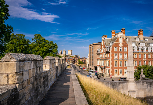 York UK roman ruins and skyline in England United Kingdom North Yorkshire