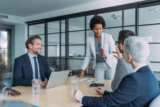 istock Business persons on meeting in the office. 1444490818