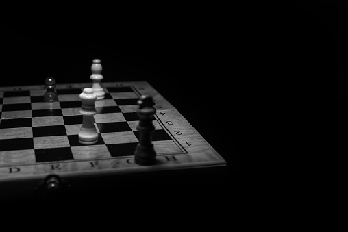 chess board on a dark background