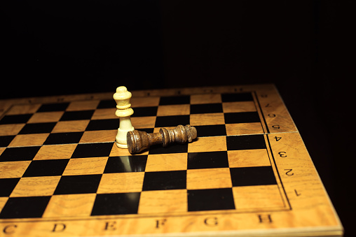 chess board on a dark background