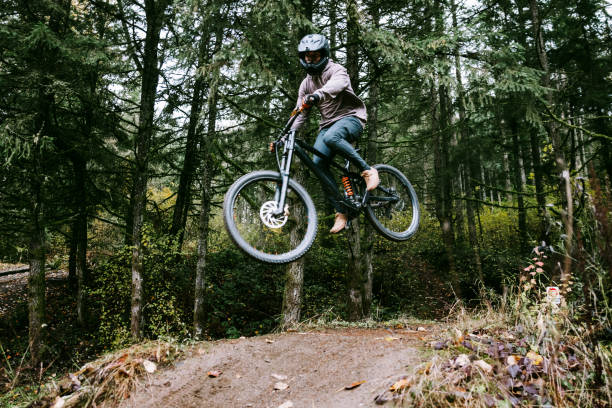 istock Mountain Biker Riding Pacific Northwest Trails 1444492858