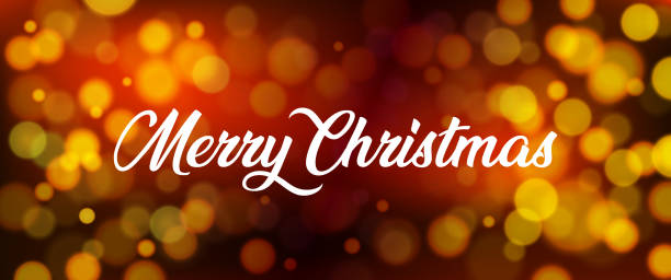 istock Merry christmas background red yellow glitter lights defocus bokeh blurred wide background, vector illustration. 1444493958