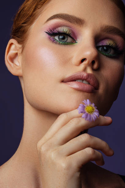 istock Beautiful woman with bright make-up 1444496863