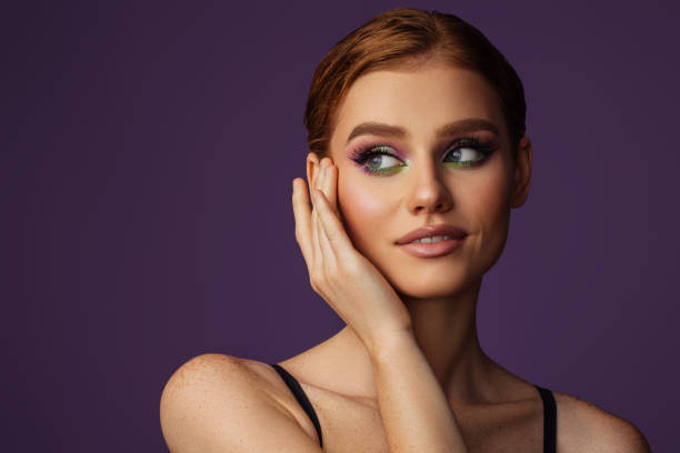 istock Beautiful woman with bright make-up 1444496907