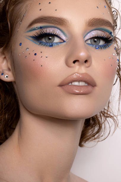 istock Beautiful woman with bright make-up 1444497020