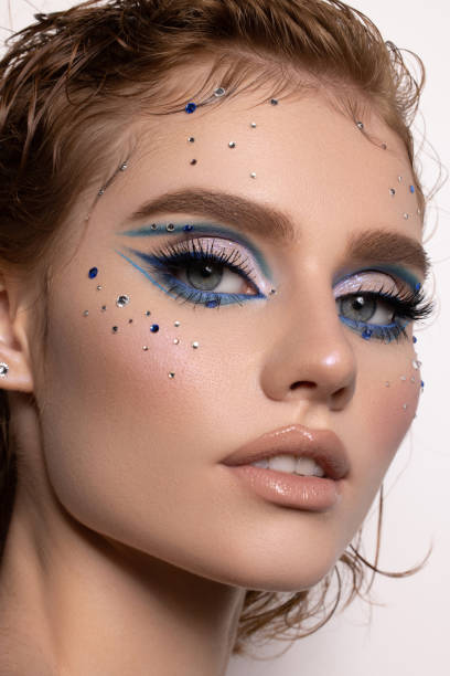 istock Beautiful woman with bright make-up 1444497035