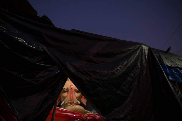 istock Lord Ganesha Making Photo at Kumortuli 1444498138