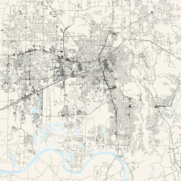 Vector illustration of Huntsville, Alabama, USA Vector Map