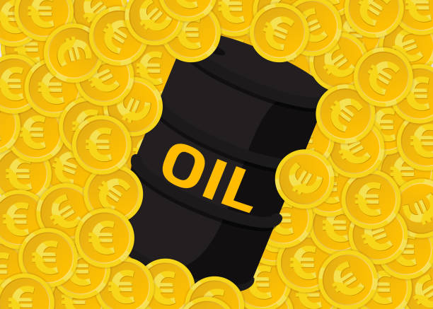 コインに浸した油の樽。 - european community backgrounds european union currency wealth点のイラスト素材／クリップアート素材／マンガ素材／アイコン素材