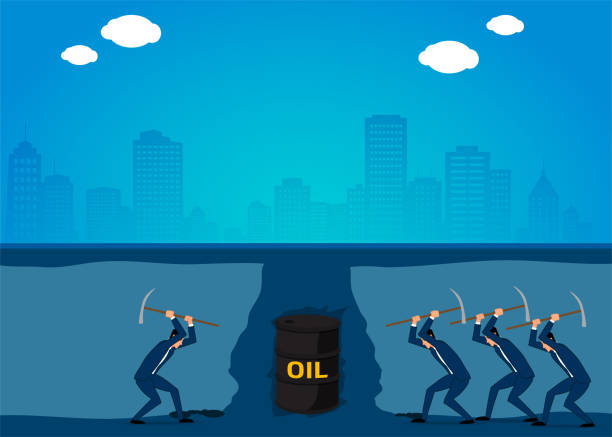 Oil exploration. Vector illustration in HD very easy to make edits. opec stock illustrations