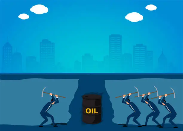 Vector illustration of Oil exploration.