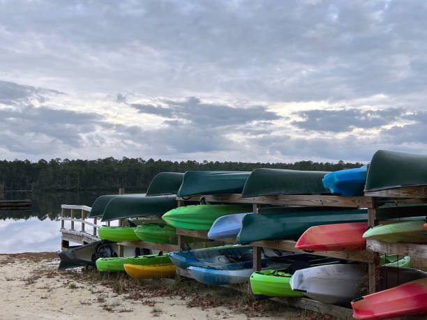 istock Kayak rentals on the beach at sunset. 1444506099