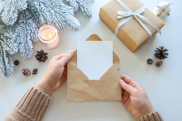 istock Craft letter in hands with space for text 1444506755