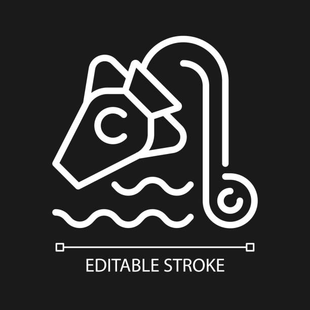 ilustrações de stock, clip art, desenhos animados e ícones de water bearer jug pixel perfect white linear icon for dark theme - aquarius astrology sign line art flowing water