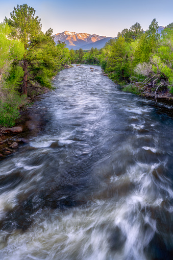 The Arkansas River and Mount Princeton in Colorado