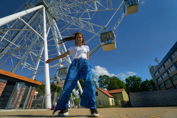 Outdoor photo of teenager in Zelenogradsk stock photo