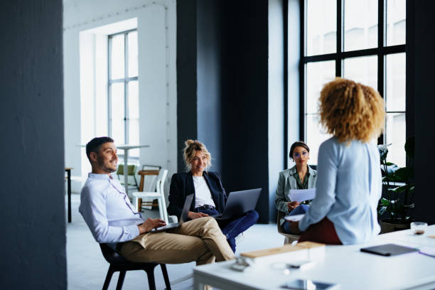 istock An Anonymous African-American Businesswoman Having Presentation At Work 1444536107