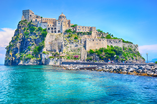 Aragonese Castle is a medieval castle next to Ischia island, at the Gulf of Naples, Italy