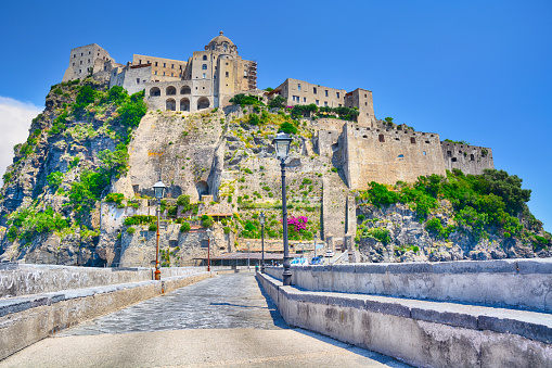 Aragonese Castle is a medieval castle next to Ischia island, at the Gulf of Naples, Italy