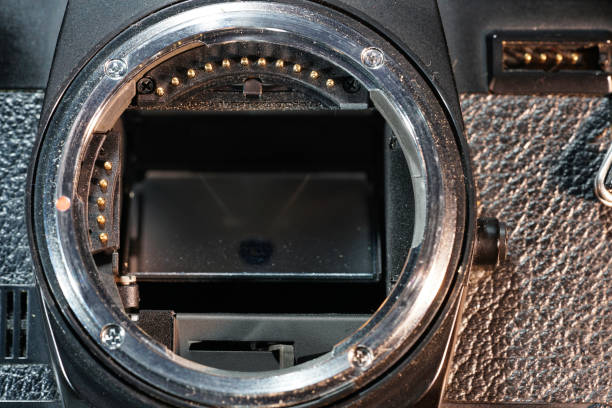 istock old photo camera with bellows and lens 1444541990