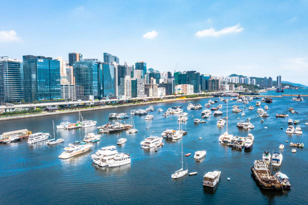 View of Typhoon Shelter at Kwun Tong, Kwun Tong, Kai Tak, Hong Kong View of Typhoon Shelter at Kwun Tong, Kwun Tong, Kai Tak, Hong Kong kowloon stock pictures, royalty-free photos & images