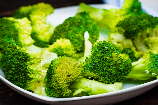 Healthy fresh raw  broccoli to be steamed