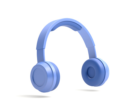 Headphones on White Background, Clipping Path