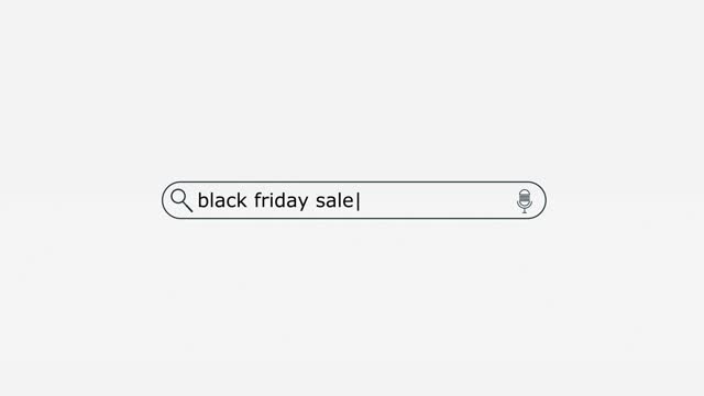 Black Friday Sale Typed in Search Engine Bar on Digital Screen stock video