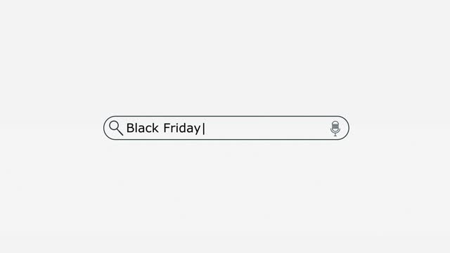 Black Friday Typed in Search Engine Bar on Digital Screen stock video