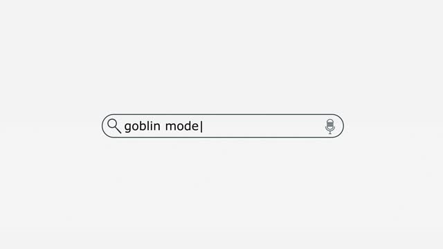 Goblin Mode Typed in Search Engine Bar on Digital Screen stock video