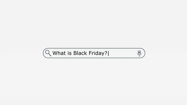 What is Black Friday Typed in Search Engine Bar on Digital Screen stock video
