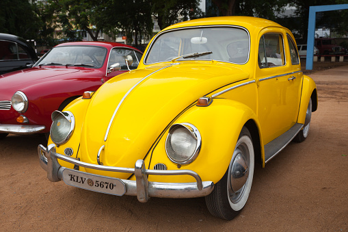 Chennai, India - July 24,  2011: Volkswagen Type 1 (Volkswagen Beetle, Volkswagen Bug) - (retro vintage car) on Heritage Car Rally 2011 of Madras Heritage Motoring Club at Egmore on July 24, 2011 in Chennai, India