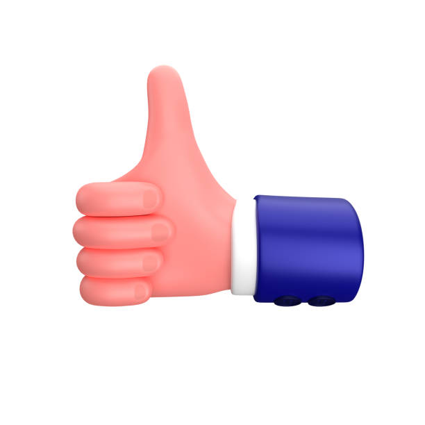 istock Businessman thumb up hand gesture 3d illustration 1444585564