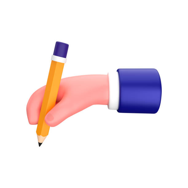 istock Businessman writing hand gesture 3d illustration 1444585567