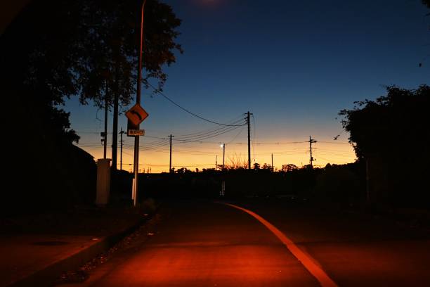 istock Morning glow silhouette at sunrise. 1444593223