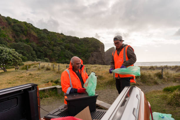 istock Environmental volunteer or activists at beach, cleanliness concept. 1444594853