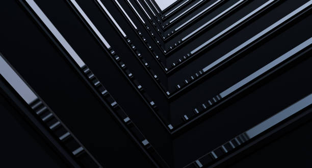 Abstract minimalism building. Building architectural wallpaper. Modern building design. 3D render.