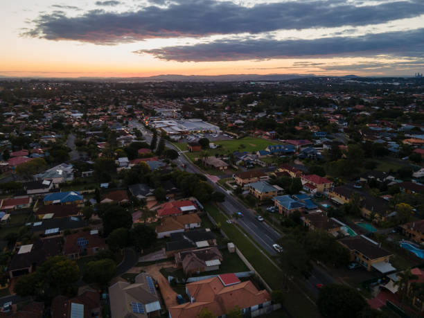 istock Brisbane suburb Runcorn in twilight 1444601238