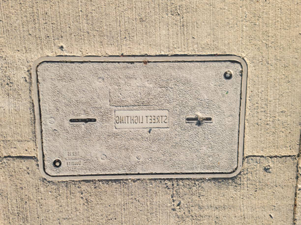 istock Street lighting box on the sidewalk 1444619111