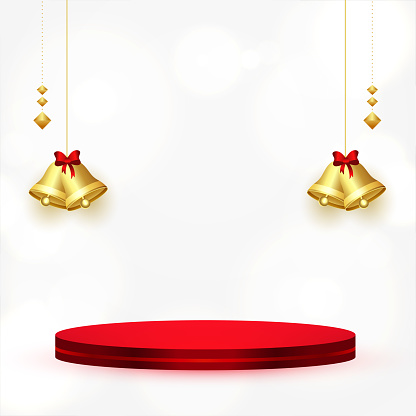 3d podium design with isolated jingle for merry christmas
