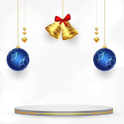 3d podium and isolated xmas element for merry christmas