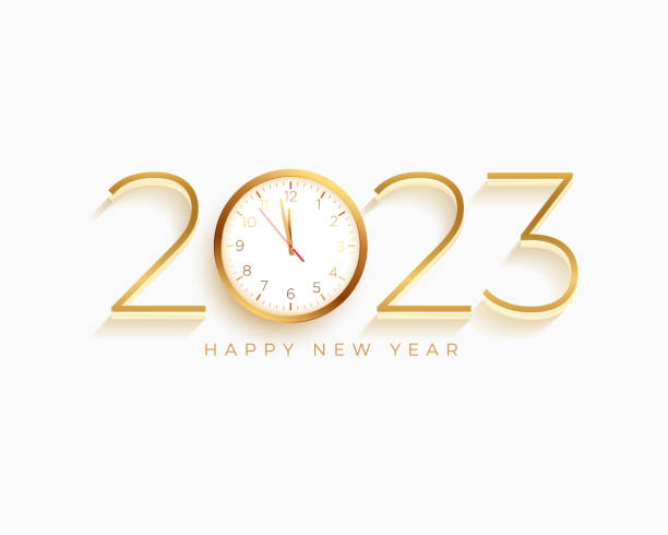 istock 2023 new year eve invitation poster with golden text and clock design 1444620679