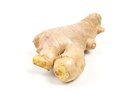 Fresh Ginger on White Background