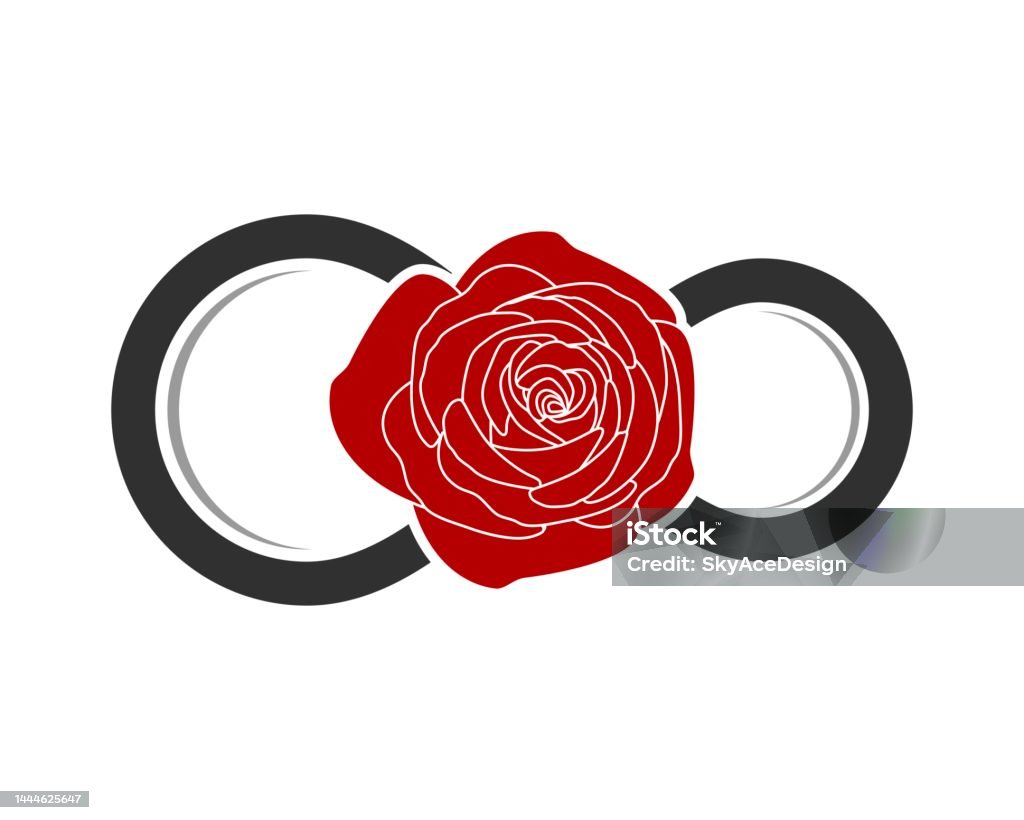Infinity Rose Vector Image Infinity Shape With Rose Inside Stock Illustration - Download Image Now ...