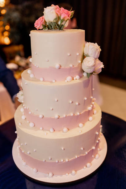 istock wedding cake in a restaurant on a holiday 1444649413