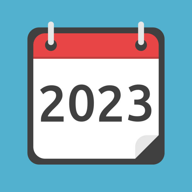 2023 год, кольцевое связующее - deadline calendar year personal organizer stock illustrations